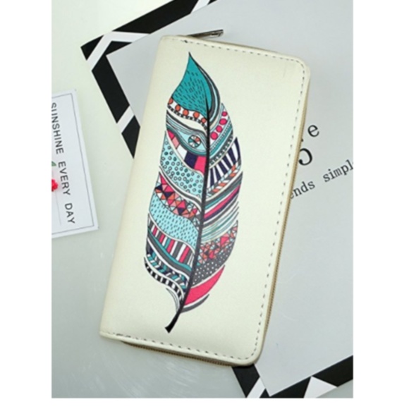 S. the Widow Handbags - Feather Print Wallet